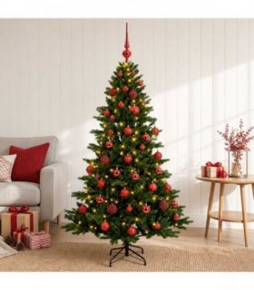 vidaXL Artificial Christmas Tree with Bauble 150 cm 150 LEDs