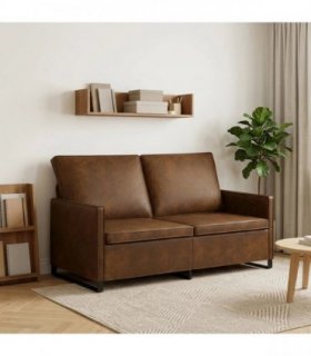 vidaXL 2 Seater Sofa Brown 150 x 81 x 82 cm Faux Suede Fabric