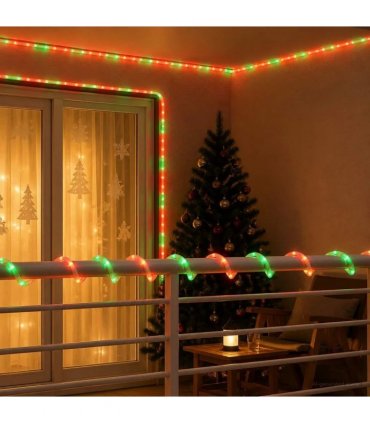 vidaXL Christmas LED Rope Light 240 LEDs Red, Green 10 m