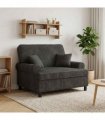 vidaXL XXL Armchair with Cushions Dark Grey 1.5 Lines Fabric