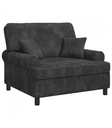 vidaXL XXL Armchair with Cushions Dark Grey 1.5 Lines Fabric