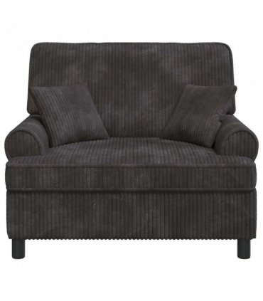 vidaXL XXL Armchair with Cushions Dark Grey 1.5 Lines Fabric