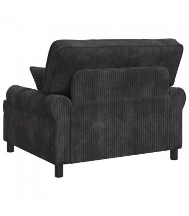 vidaXL XXL Armchair with Cushions Dark Grey 1.5 Lines Fabric