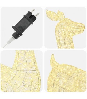 vidaXL Christmas LED Reindeer Motif Light LOVIISA 900 LEDs Warm White