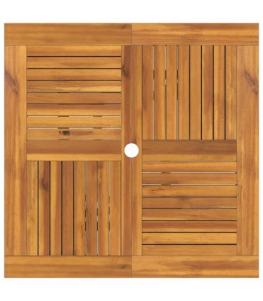 vidaXL 5 Piece Folding Garden Bistro Set Natural Solid Teak Wood