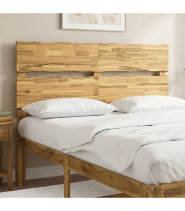 vidaXL Live Edge Headboard ROSTOCK Whitewash 150 cm Solid Acacia Wood