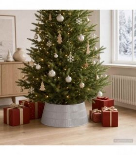 vidaXL Christmas Tree Skirt Cone-shaped Silver Ø 73 x 25.5 cm Plastic