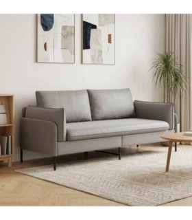 vidaXL 3-Seater Sofa Light Grey 222 x 81 x 89 cm Velvet