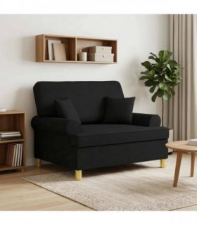 vidaXL XXL Armchair with Cushions Black Fabric