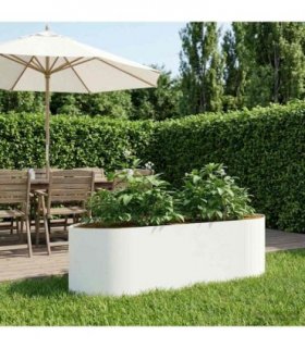 vidaXL Raised Garden Bed White 140 x 40x 40 cm Steel