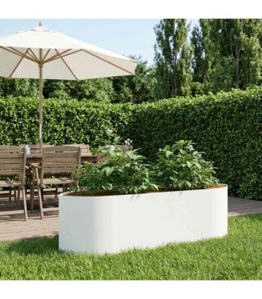 vidaXL Raised Garden Bed White 140 x 40x 40 cm Steel