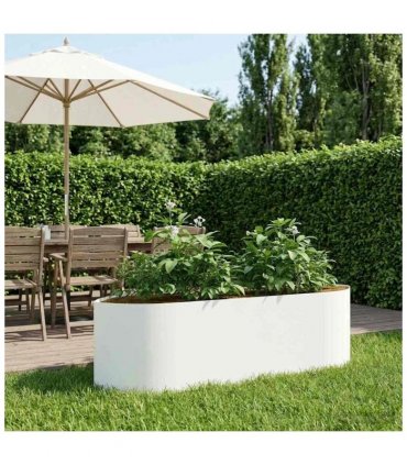 vidaXL Raised Garden Bed White 140 x 40x 40 cm Steel