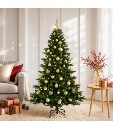 vidaXL Artificial Christmas Tree with Bauble 150 cm 150 LEDs
