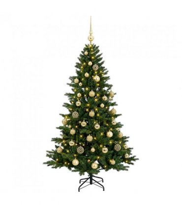 vidaXL Artificial Christmas Tree with Bauble 150 cm 150 LEDs