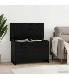 vidaXL Storage Chest Black Oak 80 x 40 x 50 cm Engineered Wood