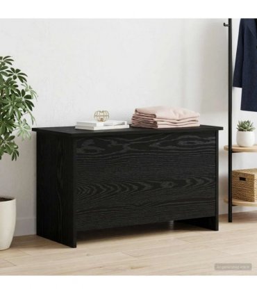 vidaXL Storage Chest Black Oak 80 x 40 x 50 cm Engineered Wood