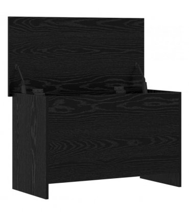 vidaXL Storage Chest Black Oak 80 x 40 x 50 cm Engineered Wood