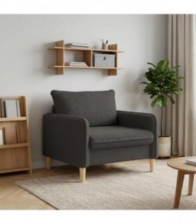 vidaXL XL Armchair Dark Grey Bouclé