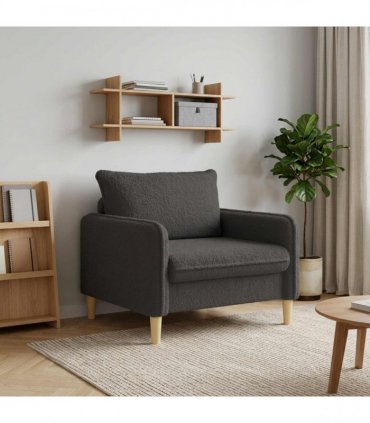 vidaXL XL Armchair Dark Grey Bouclé