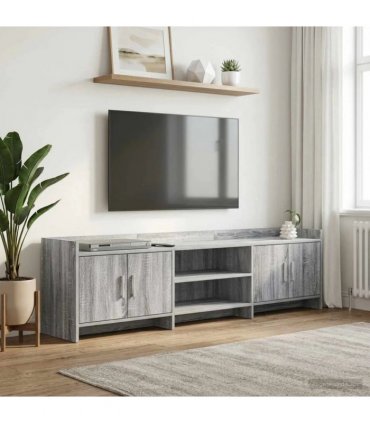 vidaXL TV Cabinet 168 x 33 x 47 cm Grey Sonoma Engineered Wood