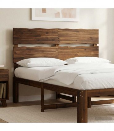 vidaXL Live Edge Headboard ROSTOCK Dark Brown 135 cm Solid Acacia Wood