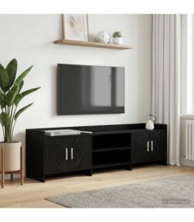 vidaXL TV Cabinet 168 x 33 x 47 cm Black Oak Engineered Wood