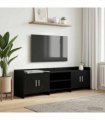 vidaXL TV Cabinet 168 x 33 x 47 cm Black Oak Engineered Wood