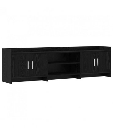 vidaXL TV Cabinet 168 x 33 x 47 cm Black Oak Engineered Wood