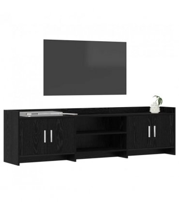 vidaXL TV Cabinet 168 x 33 x 47 cm Black Oak Engineered Wood