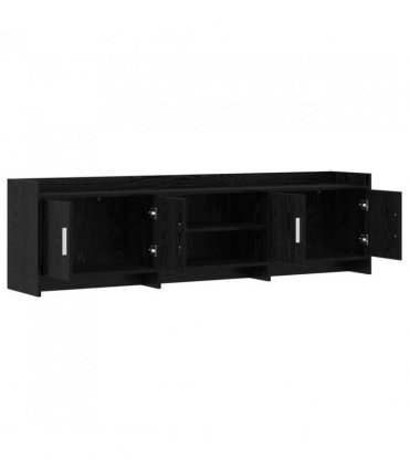vidaXL TV Cabinet 168 x 33 x 47 cm Black Oak Engineered Wood