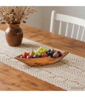 vidaXL Fruit Bowl JEPARA Teak Brown 61 x 21 x 11 cm