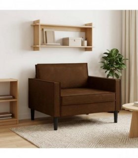 vidaXL XL Armchair Brown Faux Suede Leather