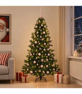vidaXL Artificial Christmas Tree with Bauble 210 cm 300 LEDs