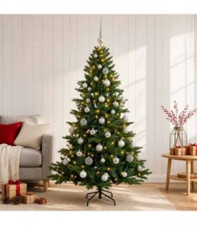 vidaXL Artificial Christmas Tree with Bauble 150 cm 150 LEDs