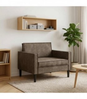 vidaXL XL Armchair Dark Grey Faux Suede Leather