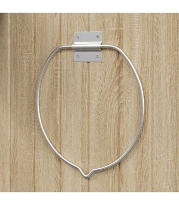 vidaXL Bucket Holder Wall Mounted Silver Steel