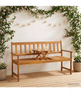 vidaXL Garden bench 158 x 55 x 89 cm Solid Acacia Wood Natural
