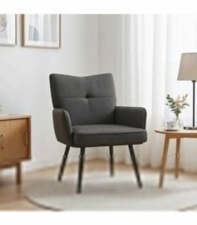 vidaXL Armchair Dark Grey Corduroy Fabric