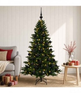 vidaXL Artificial Christmas Tree with Bauble 120 cm 150 LEDs