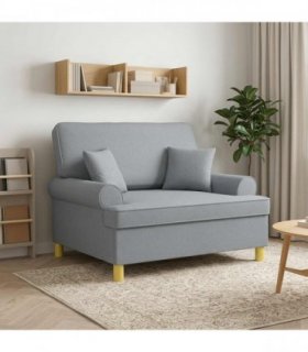 vidaXL XXL Armchair with Cushions Light Grey Fabric