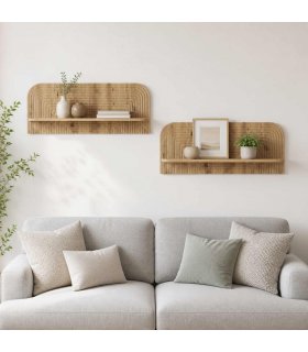 vidaXL Wall Shelf 2 pcs Artisan Oak 102 x 13.5 x 37.5 cm
