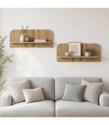vidaXL Wall Shelf 2 pcs Artisan Oak 102 x 13.5 x 37.5 cm