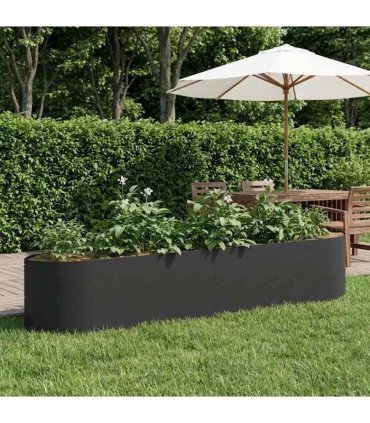 vidaXL Raised Garden Bed Black 220 x 40x 40 cm Steel