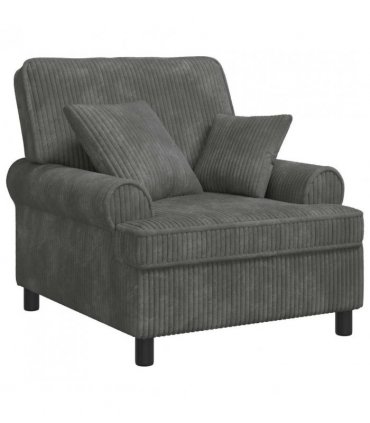 vidaXL XL Armchair with Cushions Light Grey 1.5 Lines Fabric