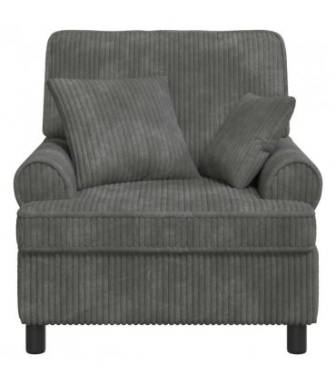 vidaXL XL Armchair with Cushions Light Grey 1.5 Lines Fabric