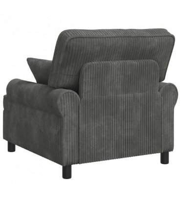 vidaXL XL Armchair with Cushions Light Grey 1.5 Lines Fabric