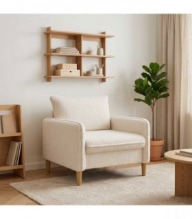 vidaXL XL Armchair White Bouclé