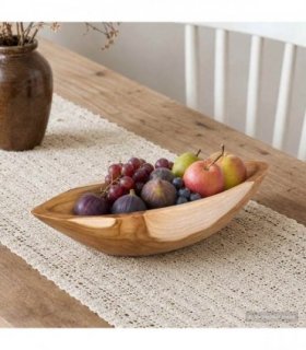 vidaXL Fruit Bowl JEPARA Teak Brown 46 x 16 x 11 cm