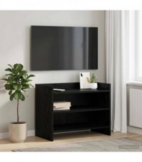 vidaXL TV Cabinet 60 x 33 x 47 cm Black Oak Engineered Wood