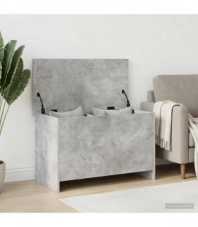 vidaXL Storage Chest Concrete Grey 80 x 40 x 50 cm Engineered Wood